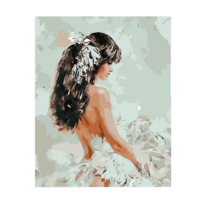 China Pretty girl impressionist oil painting on canvas diy digital paint by numbers for home decoration for sale