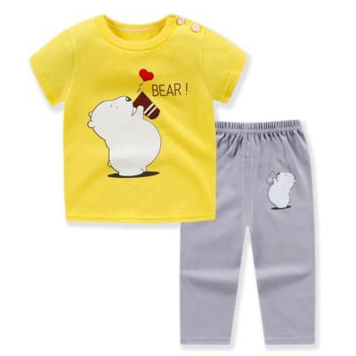 China 2021 summer casual children's short-sleeved pants children's T-shirt baby boy baby boy T-shirt pants two-piece suit for sale