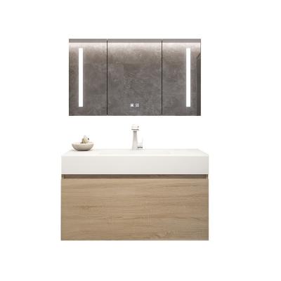 China Modern Modern Wash Basin With Mirror Bathroom Cabinets Wall Mounted Vanity With Plywood Bathroom Cabinet Chinese Factory Sale for sale