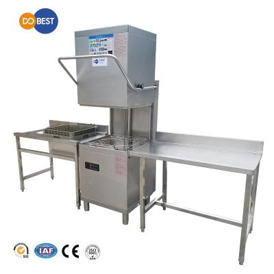 China hotel restaurant hood type dishwasher industrial commercial dishwasher for sale