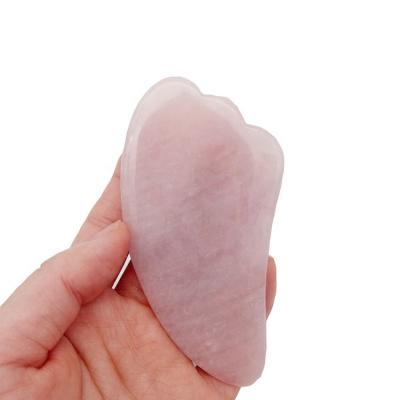 China Natural Stone Rose Quartz Gua Sha Jade Body Scraping Guasha Massage Tools Face Guasha Scraper for sale