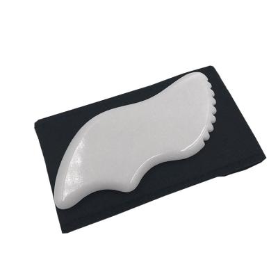 China Massage Tools Guasha White Jade Stone Guasha Therapy Gua Sha Tools Scraping Massage Gua Sha For Face for sale