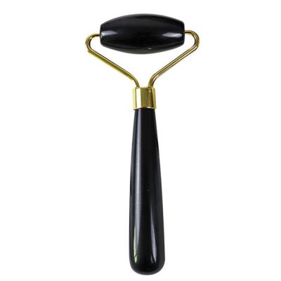 China Face Jade Roller Natural Black Obsidian Face Roller Facial Jade Beauty Roller for sale