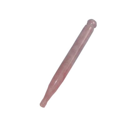 China Handheld Acupressure Jade Guasha Points Pen Gua Sha Rose Quartz Scraping Stick Pen Gua Sha Therapy Magic Wand Needle Massager Tool for sale