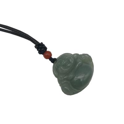 China CLASSIC Natural Jade Stone Buddha Pendant Charm Jade Jewelry Necklace Emerald Carved Buddha for sale