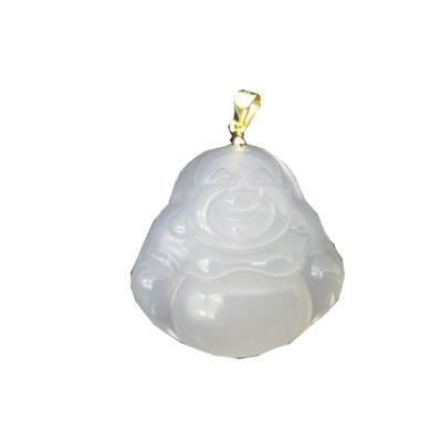 China CLASSIC Jade Buddha Natural Agate Stone Pendant Jewelry Carved Charm Buddha Jade Pendant Necklace for sale