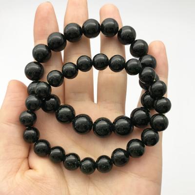 China Natural Blue Gold Jade Stone Bracelets Gemstone Beads Sand Beaded Crystal Massage Tool Jade Bangle Bracelet for sale