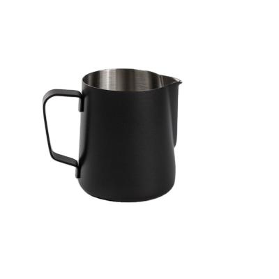 China Viable Customized 304 Stainless Steel Milk Pitcher Suitable For Coffee Latte Frothing Milk Bartender Jug With Handle for sale