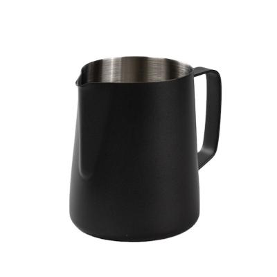 China Durable Large Stainless Steel Milk Frother Jug Mug With Handle For Coffee Espresso Milk Jug for sale