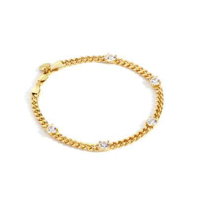 China Wholesale New Arrivals Tasty Fashion /Fashionable Fashion Tasty Italian Wrist Gold Tone Cuban Link Hand Silver Chains Bracelet for sale