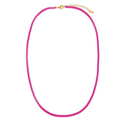 China Minimal Neon Colorful /Tiny /Fancy Jewelry Factory Spot 3mm Stainless Steel Enamel Choker Chain Necklace for sale