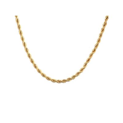 China Hot Sale 2mm/3mm/4mm/5mm/6mm Environmental Friendly Stainless Steel Gold Twisted Rope Chain Necklace for sale