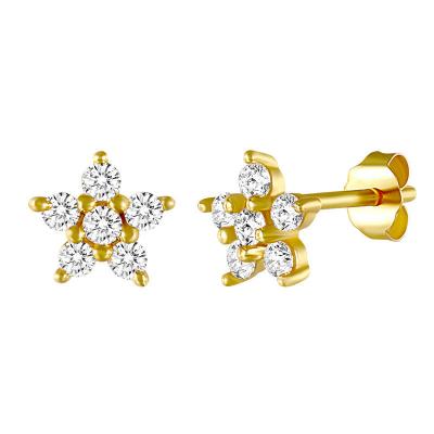 China Minimal Jewelry Wholesale Small /Tiny /Fancy Star Stud Earrings Sterling Silver Crystal Women for sale