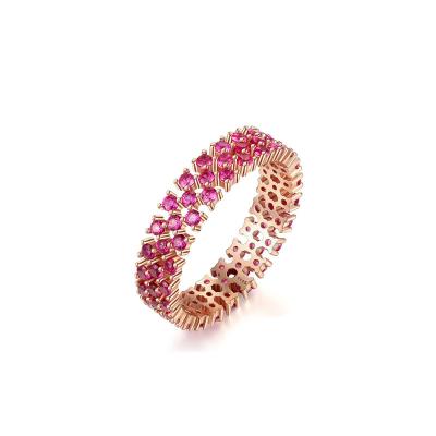 China New Design Environmentally Friendly Rose Gold Ring For Womens Diamond Wedding Band Eternity Rings for sale