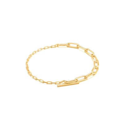 China 2021Trendy Stainless Steel Gold Environmental Friendly Small Thin Link Chain Bracelet For Women for sale