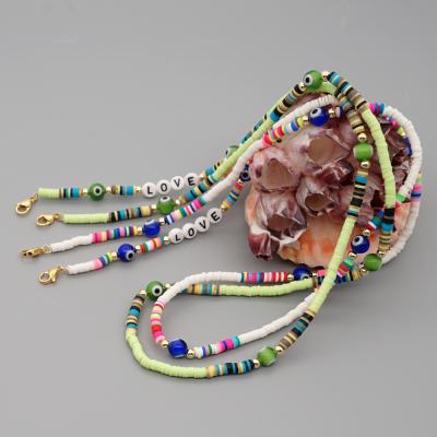 China Minimal Fashionable Jewelry Polymer Clay Bead Multi Stone /Tiny /Fancy Neck Strap Frame Chain for sale