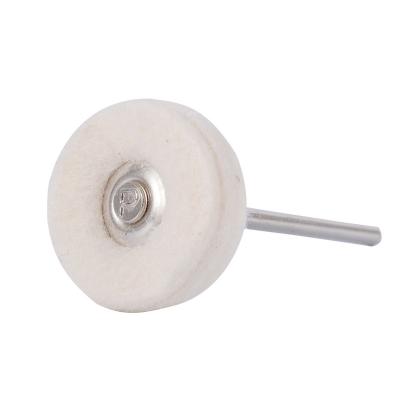 China 3/6mm White Yellow Mirror Wool Felt Head Stainless Steel Cotton Cloth Polishing Wheel Grinding Polishing Leg For Dremel Drill for sale