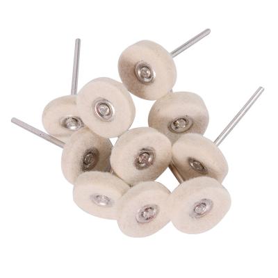 China White Stainless Steel Cotton Polishing Wheel Pilou Polishing Cone/Column/Mushroom/T-Shaped Grinding Head For Drill for sale