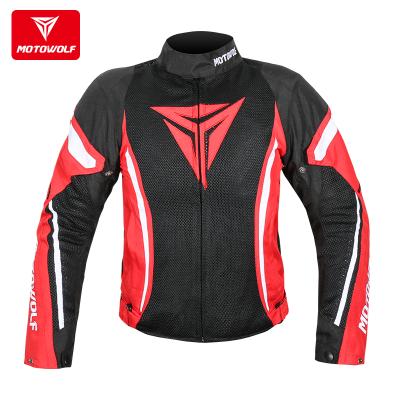 China Motowolf Top Quality Seasons With Armors Breathable Motorcycle Leather Jacket For Man for sale