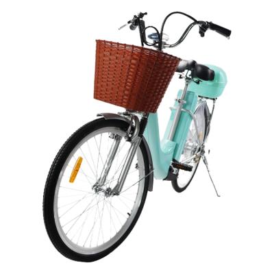 China Led lights retro 2 wheel women electric bike 36V lithium battery city e bicycle custom electric city bike for sale