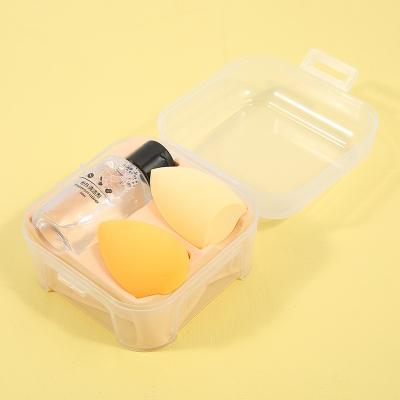 China With Logo Shape Makeup Sponge Drop Custom Remover Bevel Cut Two Packs With Beauty Detergent Frozen Egg Box Wet & Dry Powder Puff for sale