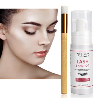 China 3 Minutes Remove Wholesale 50ml Popular Custom Makeup Lash Extension Foam Shampoo Remover Set With Brush for sale