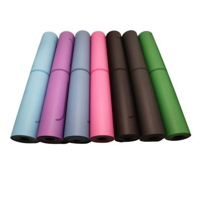 China Non-slip Eco Special Polyurethane Natural Rubber Texture Leather Yoga Mat for sale