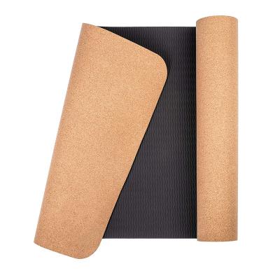 China Non-slip Custom High Quality Chakra Gurus 10mm Natural Alignment Cork Strip Cork Yoga Mat for sale