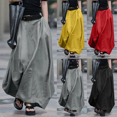 China Anti-Static Women Long Flare Cotton Skirts Plus Size High Waist Slim Dance Flare Skirts for sale