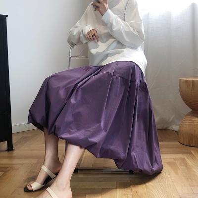 China Factory Wholesale High Quality Anti-Static Women Fashion Clothes Ladies Poplin Cotton Petal Midi One-Line Skirts for sale