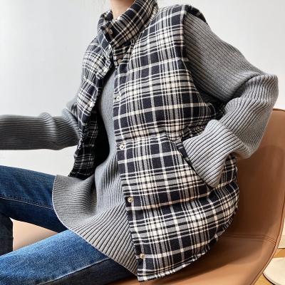 China Factory direct supply high quality women's breathable loose vest outer short ladies' casual plaid puff vest for sale