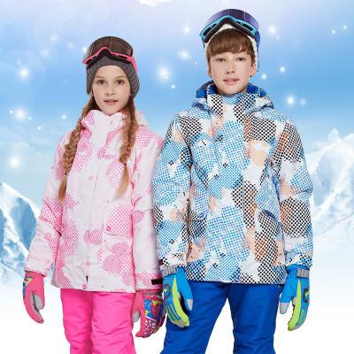 China Outdoor Kids Frontier Jacket Kids Breathable Waterproof Ski Clothing Suit Boys Girls Windproof Winter Jacket Pants Two Piece Set for sale