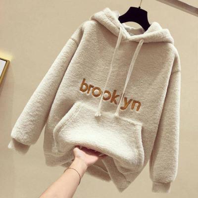 China Girls Casual Logo Hoodie Sweatpants Two Piece Custom Embroidered Furry Kids Set Thick Preppy Style Loose Tracksuits Student Outfits for sale