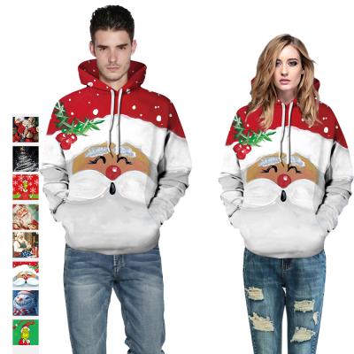 China Factory Wholesale Anti-pilling Christmas Apparel Plus Size Digital Printing Couples Hoodie Autumn Long Sleeve Sporty Baseball Tracksuit for sale