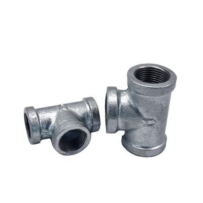 China Suitable for pipe lines connect names water gi pipe fitting and parts NPT wire malleable iron hot dipped galvanized pipe fitting tees 130 tee for tubing for sale