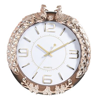 China Antique Style Hot Sale High Quality Living Room Wall Watch Clocks Peacock for sale