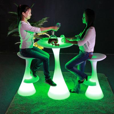 China Modern PE LED Plastic Sofa Furniture Set / Nightclub Sofa Modern Glow Led Bar Chair Sofa for sale