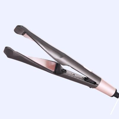 China Unique 2 in 1 Hair Straightener with Newer Teeth 2 in 1 Ceramic Titanium Double Flat Iron Hair Curling Iron LED Hair Straightener and Curler Custom Flat and Straightener for sale