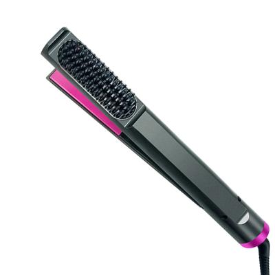 China Safety hot sales metal 2 in 1 rotating hair straightener brush for straightening hair used in homeuse with CE/FCC for sale