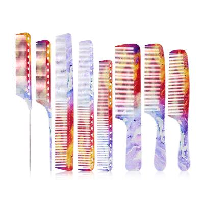 China Fashionable Hair Comb Lady Straight Hair Multicolor High Quality Plastic UV Printed Combs Set Fancy Whole Sale for sale