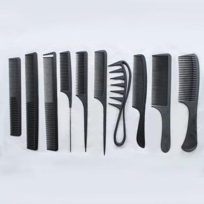 China Custom Printed Private Label Anti Static Salon Hair Tool Styling Plastic And Metal Pin Rat Tail Head Stati Black Hair Comb for sale