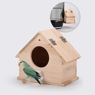 China Factory Price Custom Shaped Outdoor Wooden Nest Aviary Big Tit Silhouette Bird House Windproof House for sale