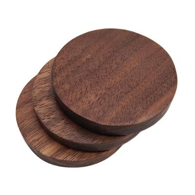 China Black Walnut Wholesale Custom Different Size Eco-Friendly Round Wooden Coaster Square Hotel and Factory Solid Wood Coaster for sale