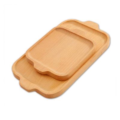 China Hot Selling Wooden Sushi Snack Food Wooden Serving Trays Board Trays With Handle for sale