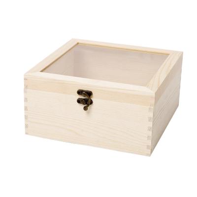 China Wholesale Quantity Voucher Wood Storage Boxes Stash Box Pine Decorative Craft Box Reusable Natural Gift Material for sale