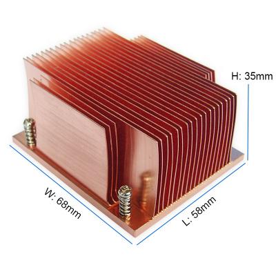 China FQY Industry Customized Cooling Industrial CPU Heatsink Industrial Computer Film LED Laser Chip Copper Heatsink for sale