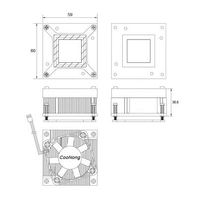 China Computer Case BGA989 Pure Copper Skiving Heatsink With Fan Sold Directly In Dongguan Factory for sale