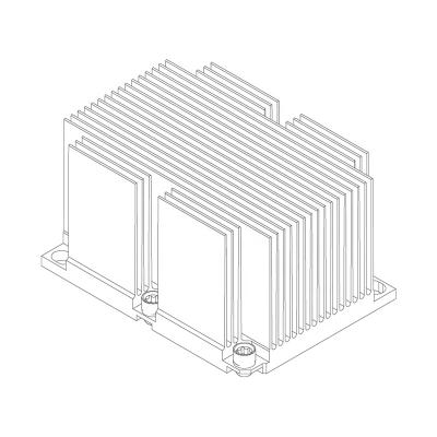 China 3647 Square Server 2U Aluminum Profile Extruded Heatsink for sale