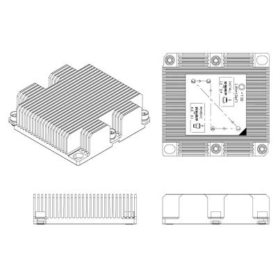 China 3647 Square Server 1U Aluminum Profile Extruded Heatsink for sale