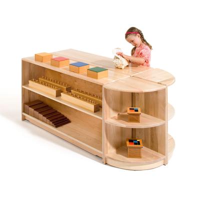 China XIHA Kindergarten Classroom Furniture Eco-friendly Bag Clothes Preschool Modern Wooden Kid Bookcase Furniture For Kid Wooden Storage for sale